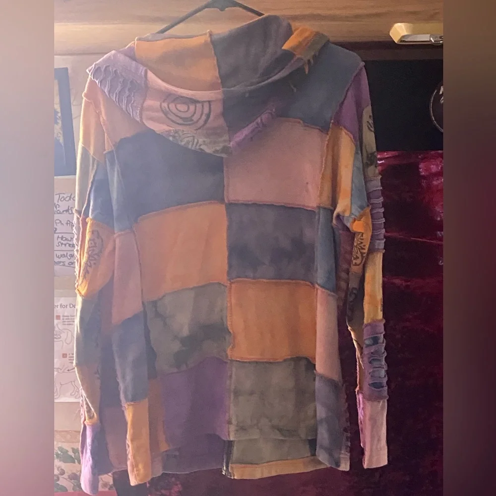 Rising International M hippy new age bohemian jacket vintage patch boho Nepal - Picture 2 of 7